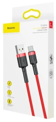 кабель baseus cafule usb - type-c 3.0a/1m (catklf-b) (red-black) 