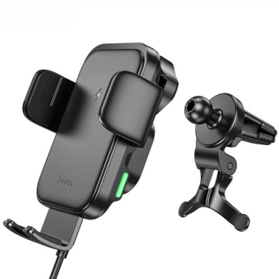 Автотримач Hoco HW10 з безпровідним зарядним пристроєм (Чорний)