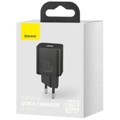 мережевий зарядний пристрій baseus super si (ccsup-j01) 1type-c/30w/pd (чорний) 