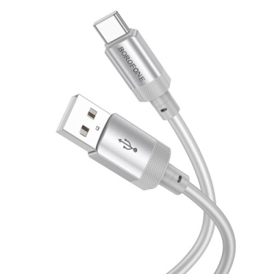 кабель borofone bx108 silicone usb - type-c 3a/1m (сірий) 