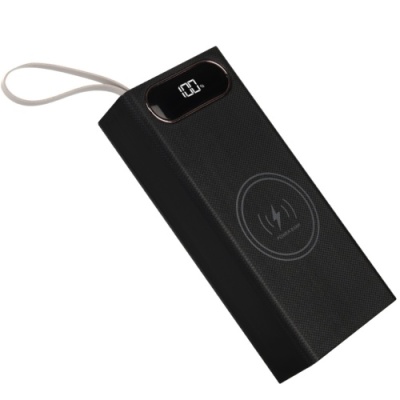 корпус multi-powerbank l16, під елементи 18650 до 16 шт, 22.5+15w, з бездротовою зарядкою та ліхтарем, чорний 