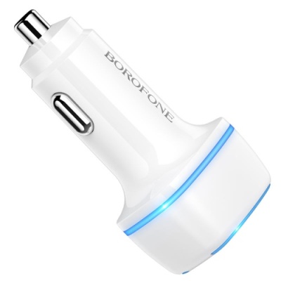 Автомобільний Зарядний Пристрій Borofone BZ14 2USB/2.4A (Білий)