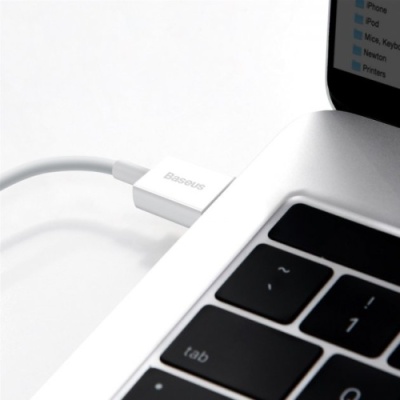кабель baseus superior series usb - lightning 2.4a/2m (calys-c02) (white) 