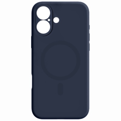 Купить чохол silicone case full camera with magsafe для apple iphone 16 (dark blue) онлайн