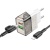 мережевий зарядний пристрій borofone ba80a 1usb/18w/qc3.0 + 1type-c/20w/pd + (type-c - lightning) (прозоро-чорний) 