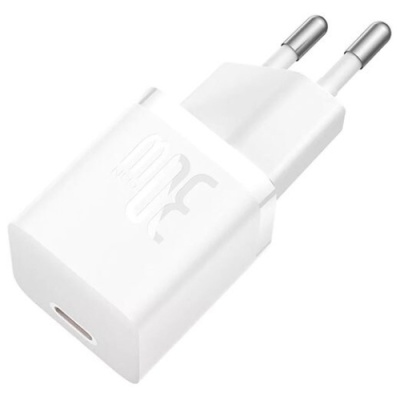 мережевий зарядний пристрій baseus gan5 (ccgn070502) 1type-c/30w/pd (білий) 