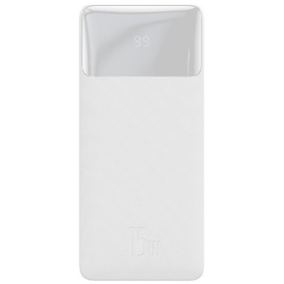 додаткова батарея power bank baseus bipow digital display 15w 20000mah overseas edition white (ppbd050102) 