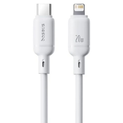 кабель baseus silky series fast charging type-c - lightning 20w/1m (p10377700213-00) (white) 