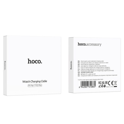 зарядний пристрій для смарт-годинника hoco y10 pro магнітний (чорний) 4mm*12mm 