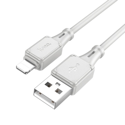 кабель hoco x101 silicone usb - lightning 2.4a/1m (сірий) 