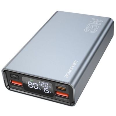 додаткова батарея power bank borofone bj40 happy way 65w 15000 mah (ciрий) 