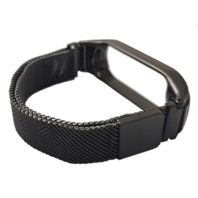 ремінець для xiaomi mi band 5/6 (milan vintage weaving vs magnet) (чорний) 