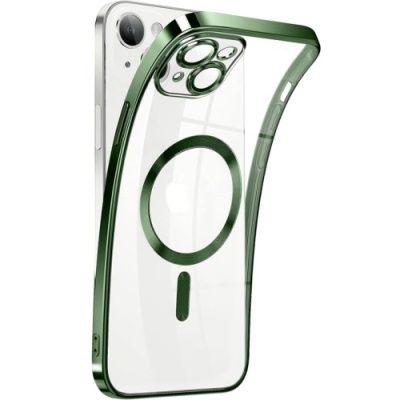 Купить чохол tpu metallic full camera with magsafe для apple iphone 15 (green) онлайн