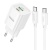 мережевий зарядний пристрій hoco c149a 1usb/18w/qc3.0 + 1type-c/30w/pd + (type-c - type-c) (бiлий) 