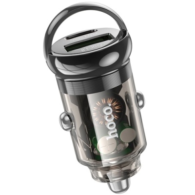 Автомобільний Зарядний Пристрій Hoco Z53A PD30W+QC3.0 (1USB/1Type-C) (Чорний)