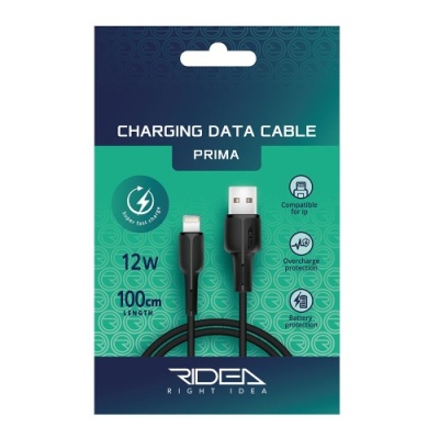 кабель ridea rc-m131 prima usb - lightning 12w/1m (чорний) 