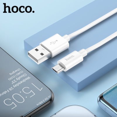 кабель hoco x87 magic silicone usb - microusb 2.4a/1m (білий) 