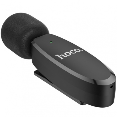 мікрофон петличний бездротовий hoco l15 lightning (чорний) 