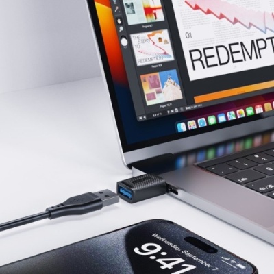 перехідник otg acefast j1 type-c - usb 3.0 (чорний) 