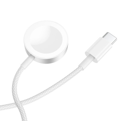 безпровідний зарядний пристрій hoco cw46 (apple watch 1-8, se/se2, ultra) (білий) 