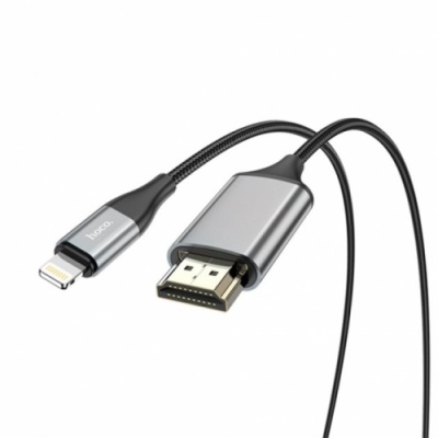 кабель hdmi hoco ua15 lightning - hdmi 2m (сірий) 