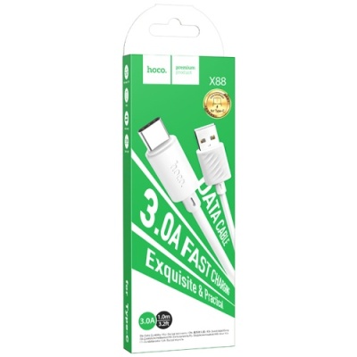 кабель hoco x88 gratifield usb - type-c 3a/1m (білий) 