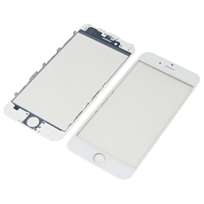 скло тачскріна для apple iphone 6 біле з рамкою и oca плівкою high copy