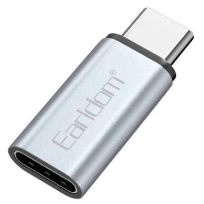 перехідник earldom et-ot104 lightning - type-c (сірий) 