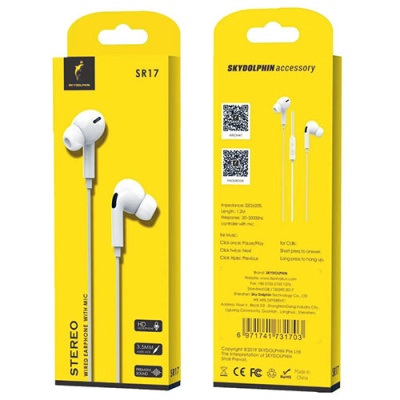 навушники skydolphin sr17 pro with mic (білий) 