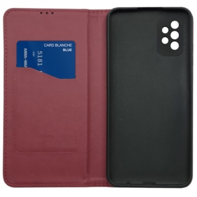 Купить чохол-книжка leather fold для samsung a525 galaxy a52 (темно-червоний) онлайн