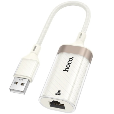 перехідник hoco ua41 usb - rj45 (білий apricot) 