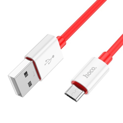 кабель hoco x87 magic silicone usb - microusb 2.4a/1m (червоний) 