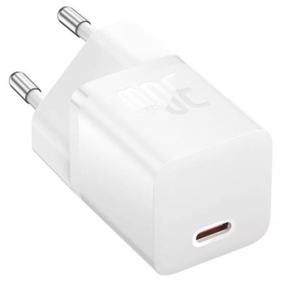 мережевий зарядний пристрій baseus gan5 (ccgn070502) 1type-c/30w/pd (білий) 
