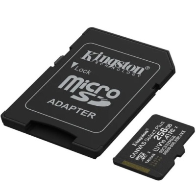 карта пам'яті microsdxc (uhs-1) kingston canvas select plus gen3 256gb class 10 а1 (r-150mb/s) (adapter sd) 
