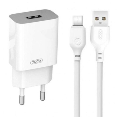 мережевий зарядний пристрій xo l99 1usb/2.4a + (usb - type-c) (білий) 