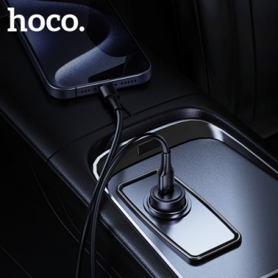 Автомобільний Зарядний Пристрій Hoco Z62A 1Type-C/30W/PD + (Type-C - Type-C) (Сірий)
