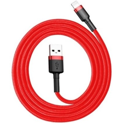 кабель baseus cafule usb - lightning 2.4a/1m (calklf-b09) (red-black) 