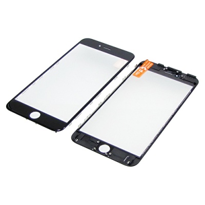 скло тачскріна для apple iphone 6s plus чорне з рамкою и oca плівкою high copy