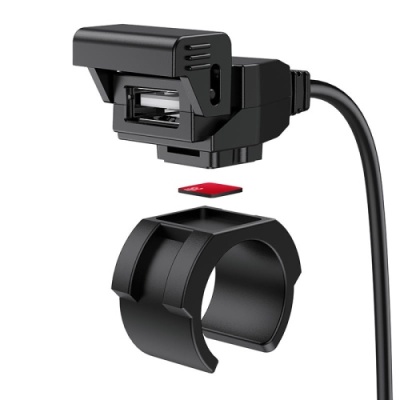 зарядний пристрій для мотоцикла hoco z45a 2usb/2.4a (чорний) 