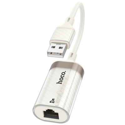 перехідник hoco ua41 usb - rj45 (білий apricot) 