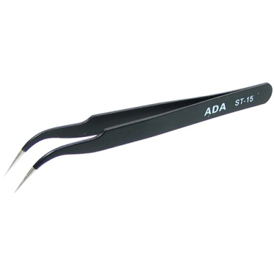 пінцет вигнутий aida 7sa esd (st-15) з чорним антистатичним покриттям