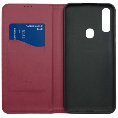 Купить чохол-книжка leather fold для zte blade a7 2020 (темно-червоний) онлайн