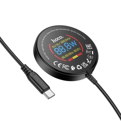 безпровідний зарядний пристрій hoco cq17 ultra 15w (чорний) 