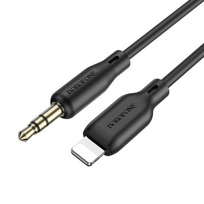 кабель aux borofone bl18 3.5mm(male) - lightning(male) 1m (чорний) 