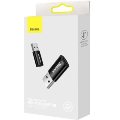перехідник baseus ingenuity series mini otg type-c to usb 3.1 (zjjq000101) (black) 