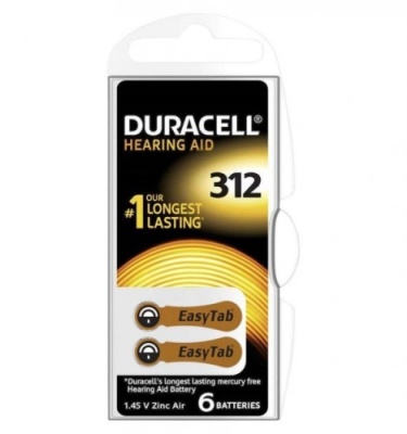 батарейка duracell da-312 (6шт) 