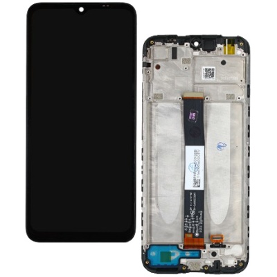 дисплей для xiaomi redmi 9a/9с з рамкою + touchscreen black (change glass)