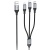 кабель hoco x102 3in1 usb - (lightning+microusb+type-c) 2.4a/1m (чорний) 