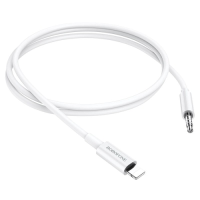 кабель aux borofone bl9 3.5mm(male) - lightning(male) 1m (білий) 