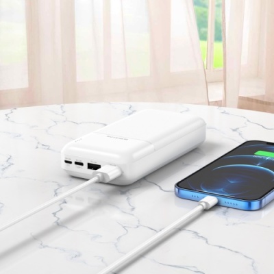 додаткова батарея power bank borofone bj16a 20000 mah (білий) 